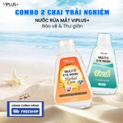Combo 2 Trải Nghiệm Herbal & Fresh VIPLUS+ 300ml – Làm Sạch Mắt, Hỗ Trợ Bảo Vệ Mắt Khi Tiếp Xúc Ánh Sáng Xanh, Thư Giãn Dịu Nhẹ Mỗi Ngày