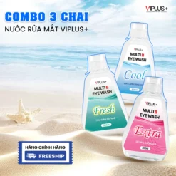Combo 3 Chai Nước Rửa Mắt VIPLUS+ Multi B Eye Wash [ COOL + EXTRA + FRESH ] + QUÀ TẶNG COMBO TRẢI NGHIỆM