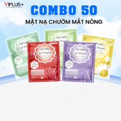Combo 50 Miếng Mặt Nạ Xông Hơi Mắt VIPLUS+ Giúp Thư Giãn, Giảm Quầng Thâm Mắt