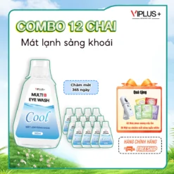 COMBO 12 CHAI Nước Rửa Mắt VIPLUS+ Multi B Eye Wash Bổ Sung Gấp Đôi Độ Ẩm Cho Đôi Mắt Khoẻ Đẹp 300ml