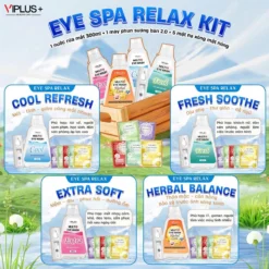 Combo EYE SPA RELAX KIT Nước rửa mắt VIPLUS+ EXTRA 300ml – Nước rửa mắt cấp ẩm, giảm khô mỏi & thư giãn tức thì