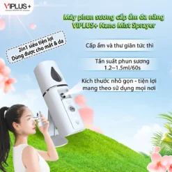 Máy phun sương cấp ẩm đa năng VIPLUS+ Nano Mist Sprayer, cấp ẩm và thư giãn tức thì cho mắt và da